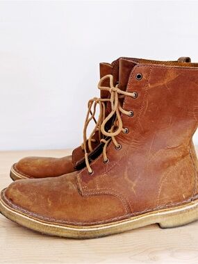 Clarks Originals Mali Brown Leather Lace-Up Women's Boots Medium Width